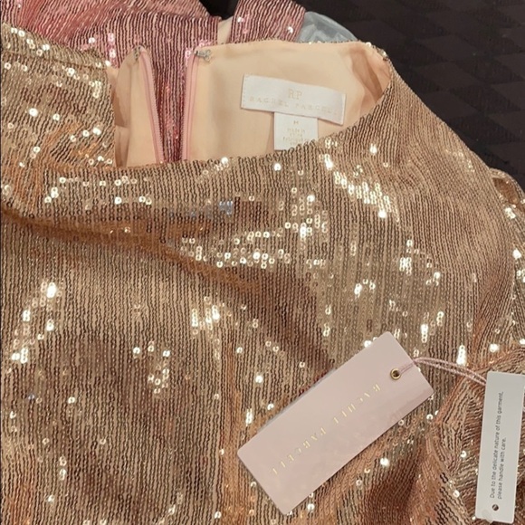 RACHEL PARCELL Sequin Long Sleeve Dress Pink Ombre - Picture 9 of 10